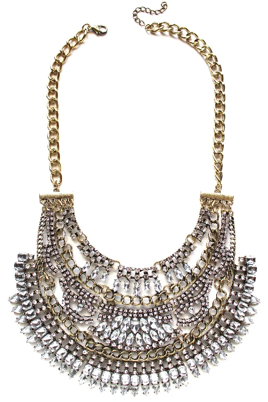 crystal necklaces for women-Tribal Royalty Crystal Bib Necklace