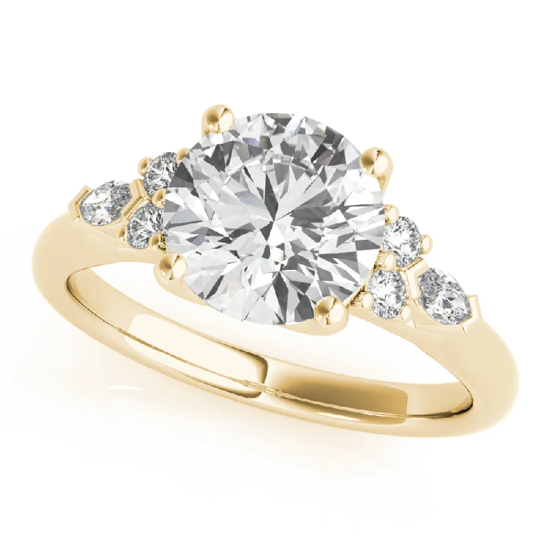 simple engagement rings-Holly Round Diamond Engagement Ring Setting