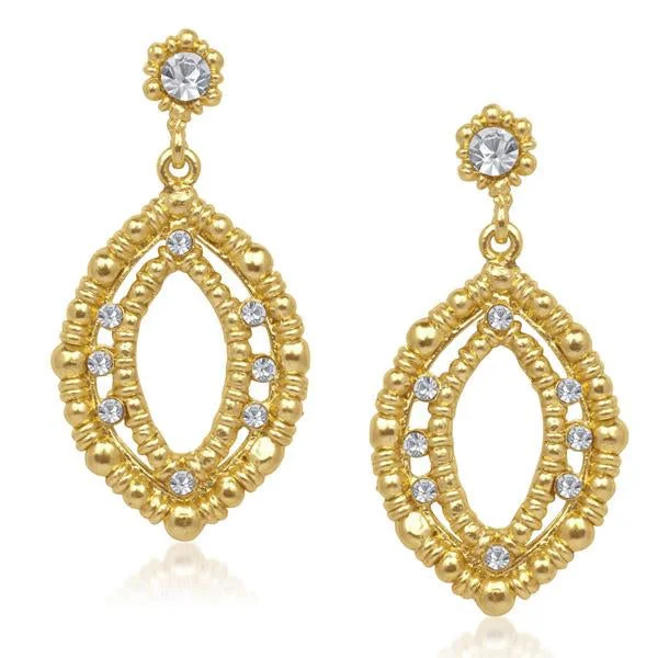 diamond and gold earrings for women-Urthn Austrian Stone Gold Plated Dangler Earrings - 1304720