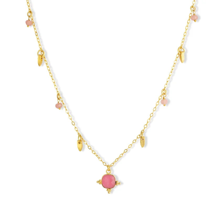 chunky necklaces for women-Asia Necklace Pink