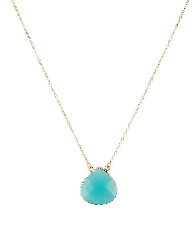 round pendant necklaces for women-Acapulco Necklace Aqua Chalcedony