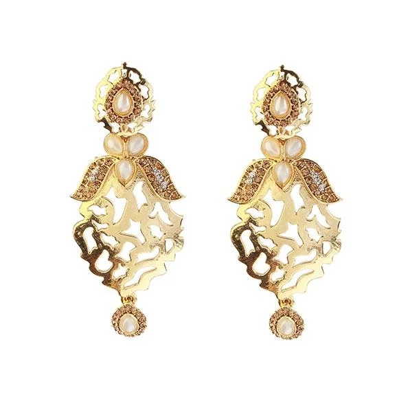 multi-colored earrings for women-Kriaa Gold Plated Austrian Stone Dangler Earrings - 1307011C