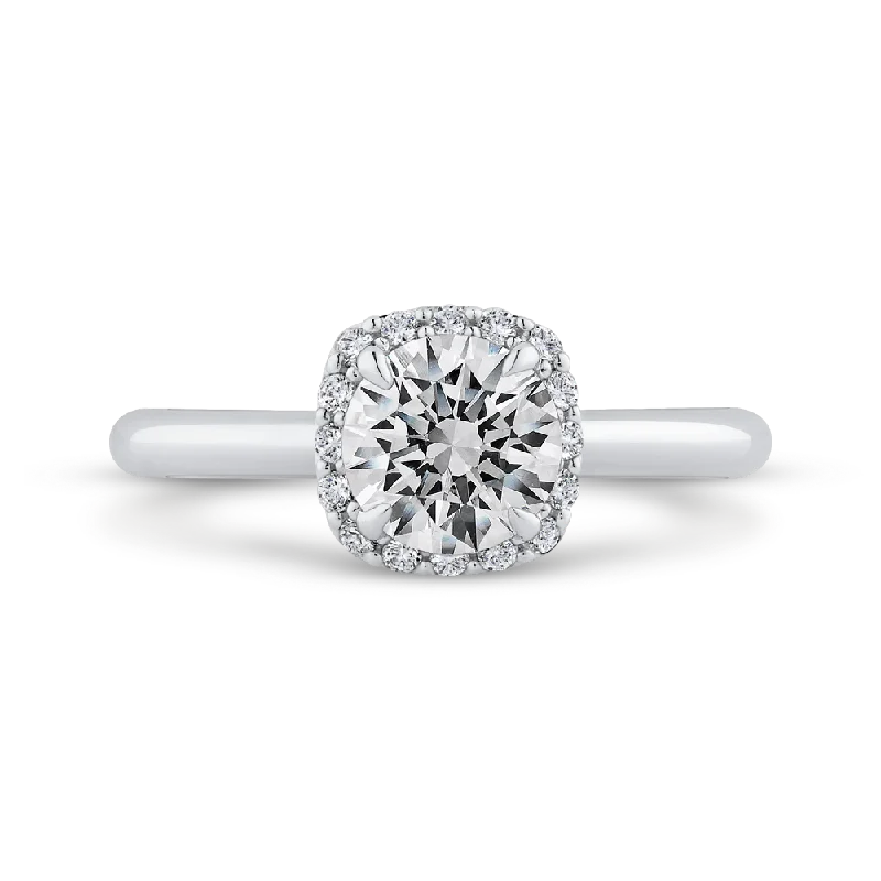 affordable diamond engagement rings-14K White Gold Diamond Engagement Ring (Semi-Mount)