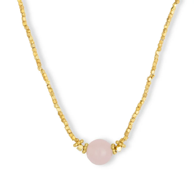 unique necklaces for women-Bluebell Choker Necklace Rose Quartz