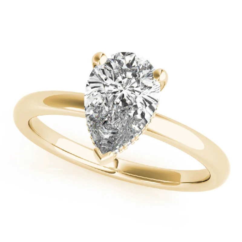 affordable vintage engagement rings-Noelle 3-Prong Pear Diamond Engagement Ring Setting