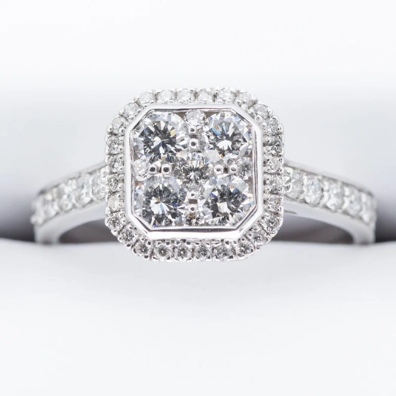 affordable custom engagement rings-18ct White Gold 1.10ct Round Brilliant Diamond Engagement Ring