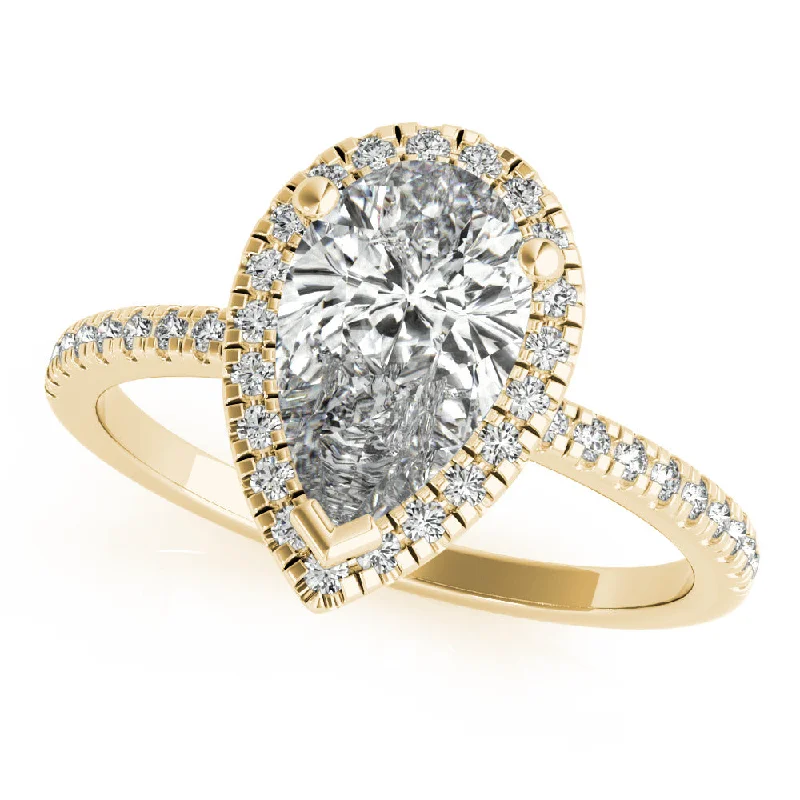 simple engagement rings-Evianna Pear Diamond Engagement Ring Setting