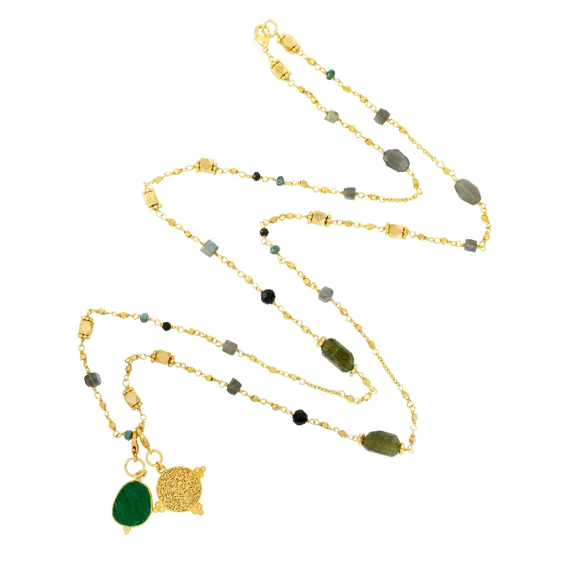 bold statement necklaces for women-Fern Necklace Green