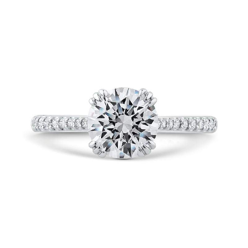 solitaire engagement rings-14K White Gold Diamond Engagement Ring (Semi-Mount)