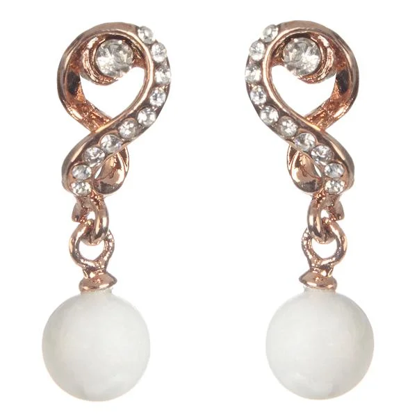 engagement earrings for women-Urbana Austrian Stone Gold Plated Dangler Earrings - 1306848