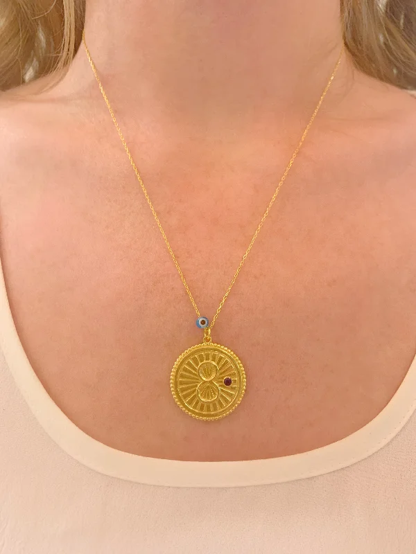 minimalist necklaces for women-Karma Medallion Necklace