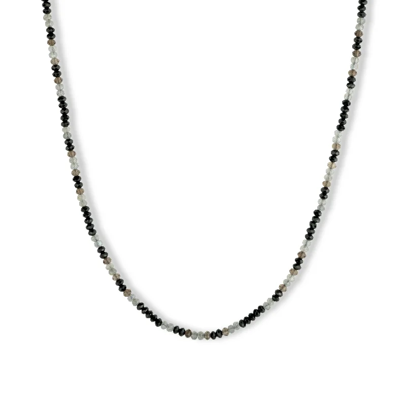 silver charm necklaces for women-Nanette Necklace Black and Grey