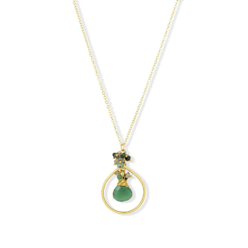 statement chain necklaces for women-Robin Green Necklace