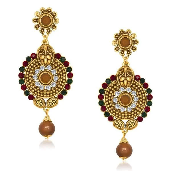 geometric earrings for women-The99Jewel Austrian Stone Dangler Earring - 1305513