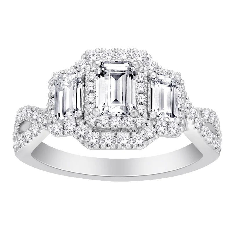 engagement rings with diamonds-14KW 1.70CTW Lab Grown Diamond Engagement Ring