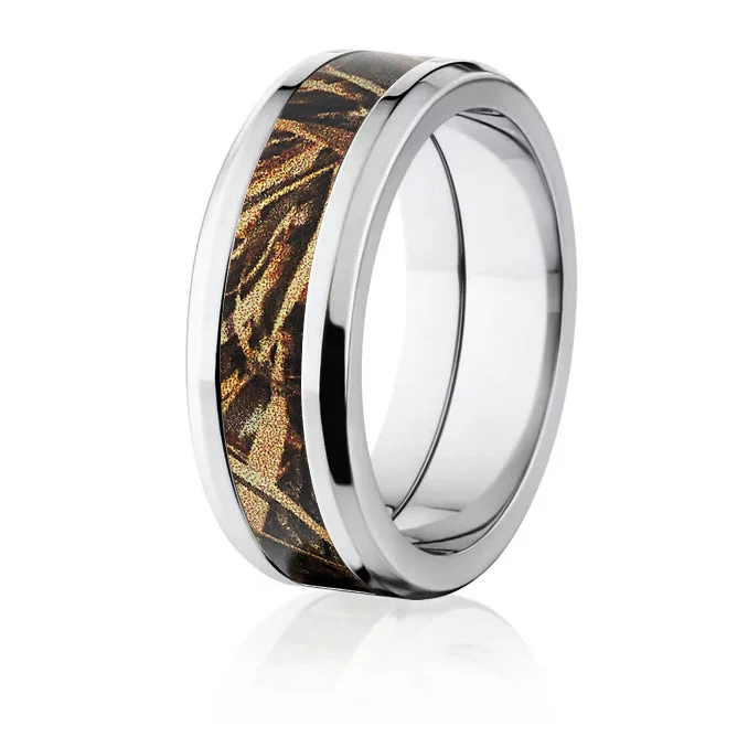 diamond wedding rings for women-Realtree Max 5 Camo Ring - 8mm Tapered