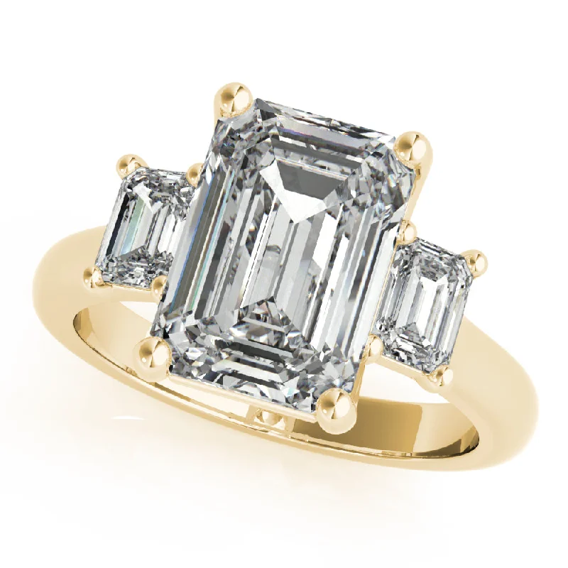 romantic engagement rings-Bronte Emerald and Diamond Baguette Engagement Ring Setting