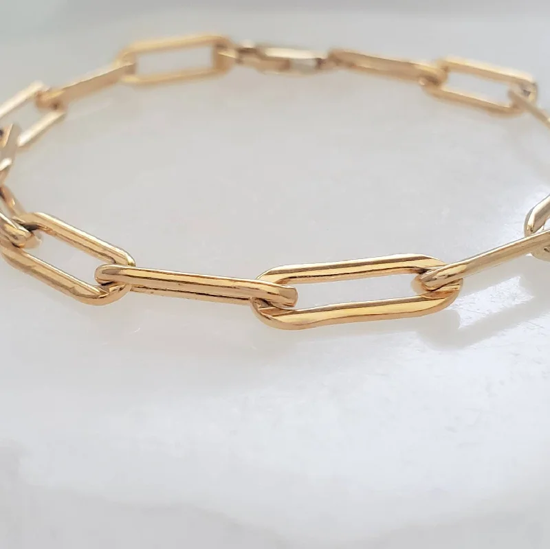 crystal bangles for women-Chunky Paperclip Link Bracelet