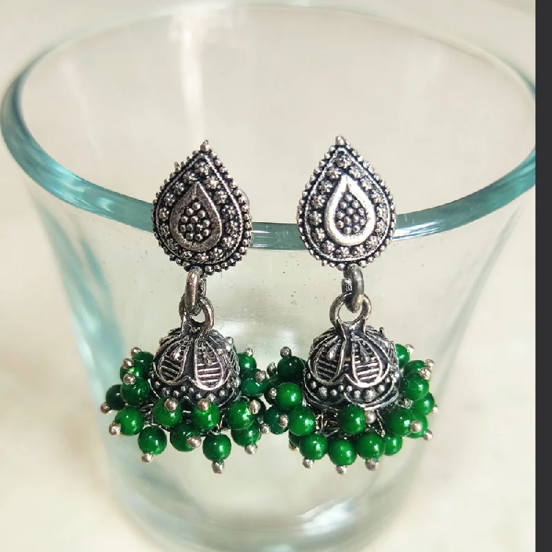 classic earrings for women-H K Fashion Silver Plated Jhumki Earrings