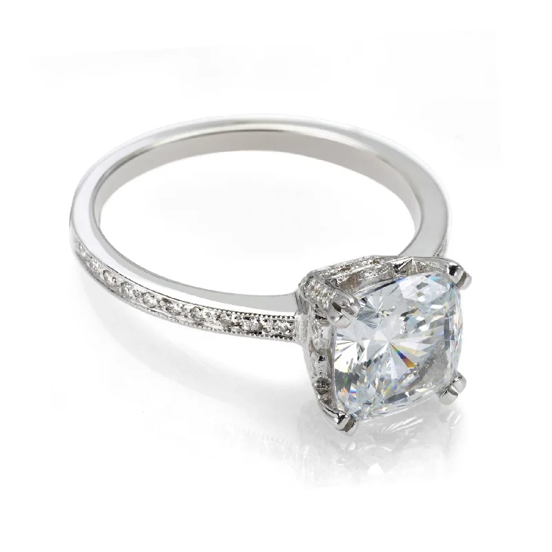 unique engagement rings-Cushion Cut Engagement Ring