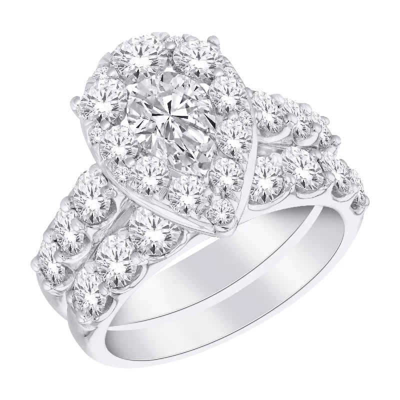 affordable diamond engagement rings-4 carat total weight  Lab Diamond  14 karat gold Set