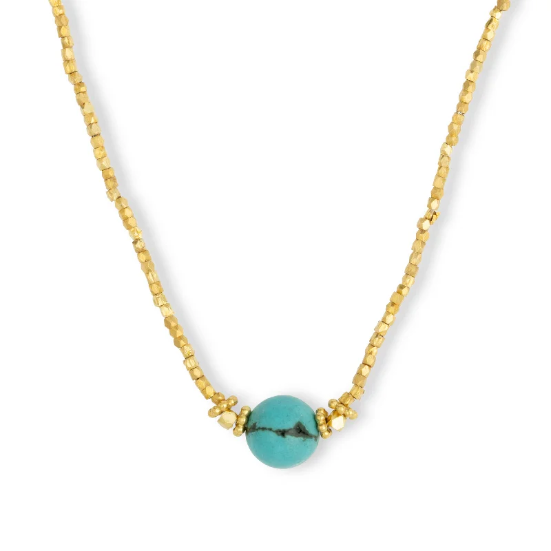 unique layered necklaces for women-Bluebell Choker Necklace Turquoise