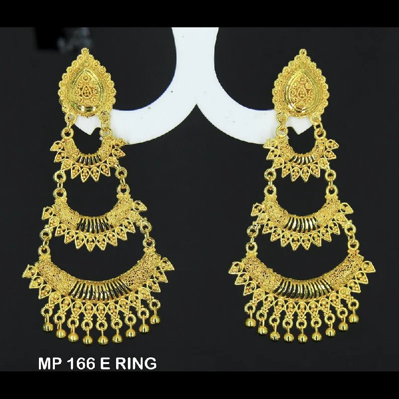 unique earrings for women-Mahavir Forming Gold Plated Dangler Earrings  - MP 166 E RING