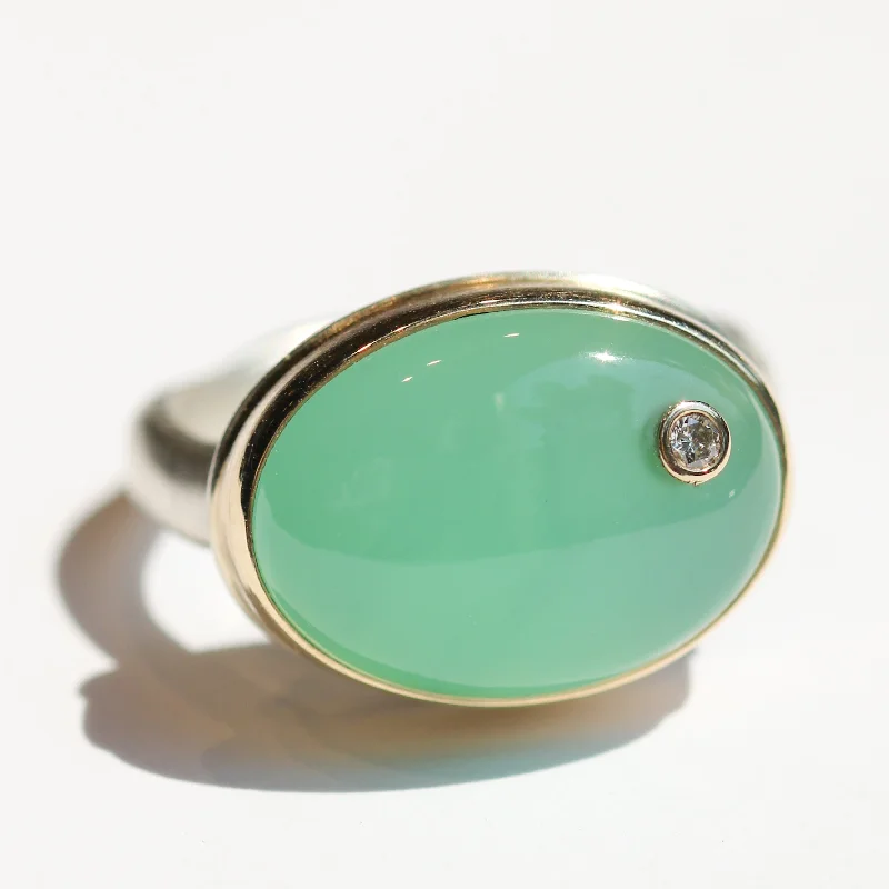 promise rings for women-Chrysoprase Ring