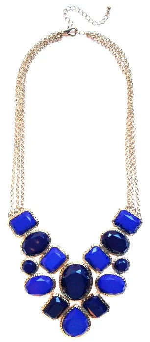 gold necklaces for women-Geometric Statement Necklace- Royal