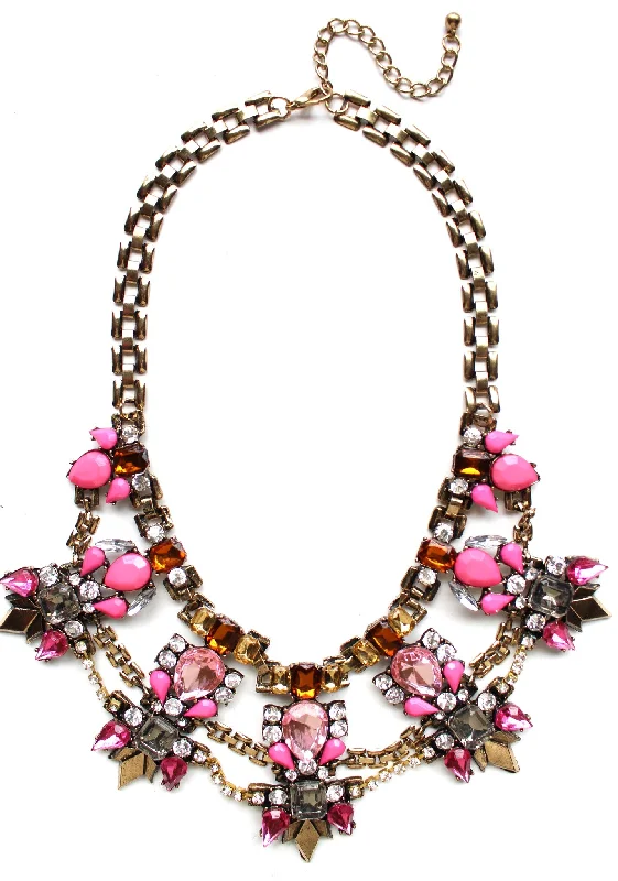 statement necklaces for women-Pink Paradise Statement Necklace