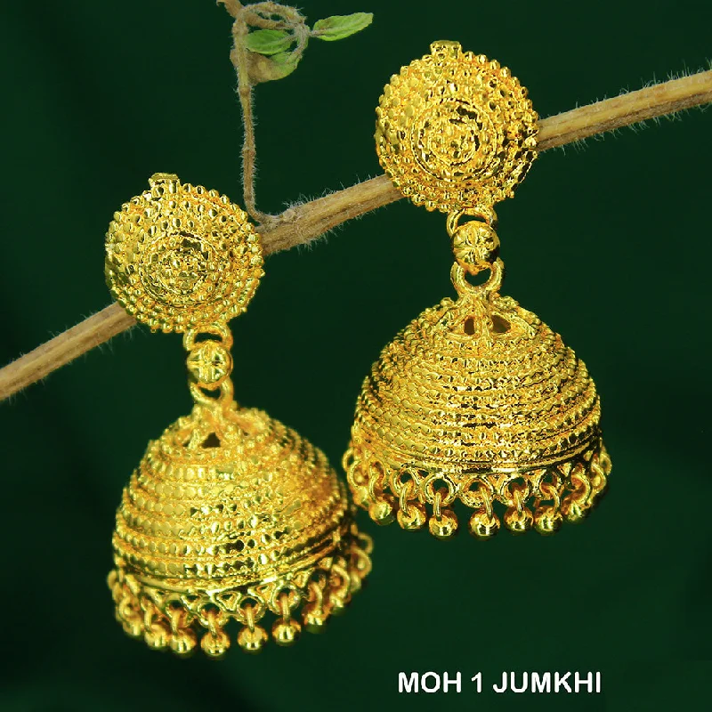 colorful earrings for women-Mahavir Dye Gold Jhumki Earrings