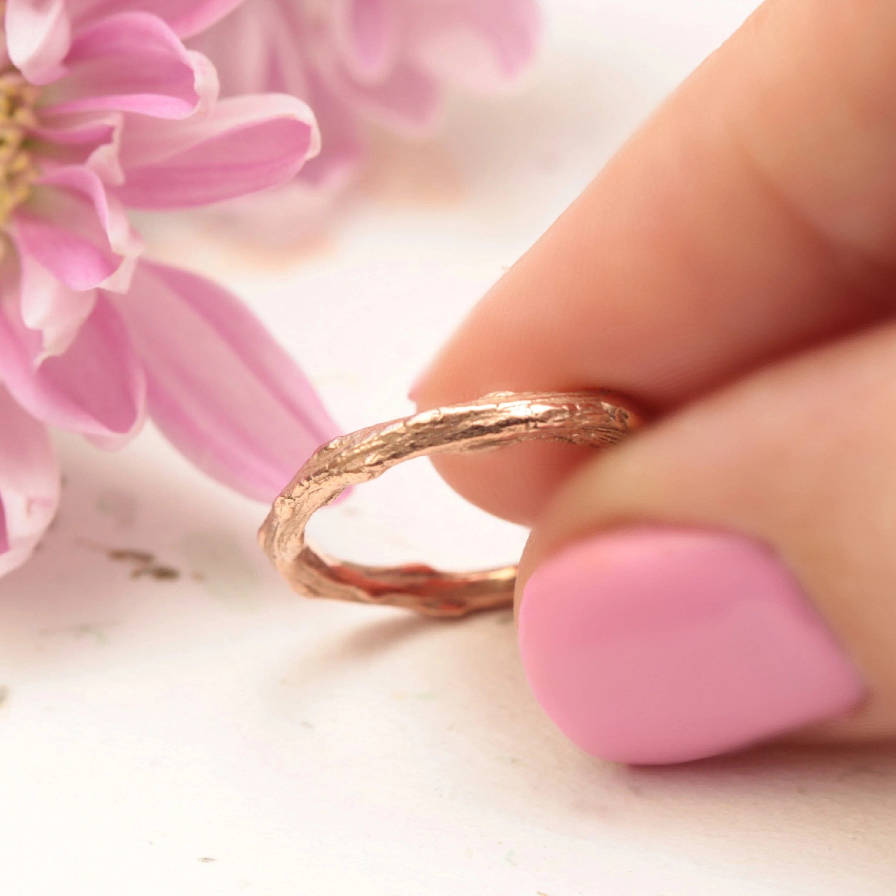 exclusive engagement rings for women-Twig Wedding Band