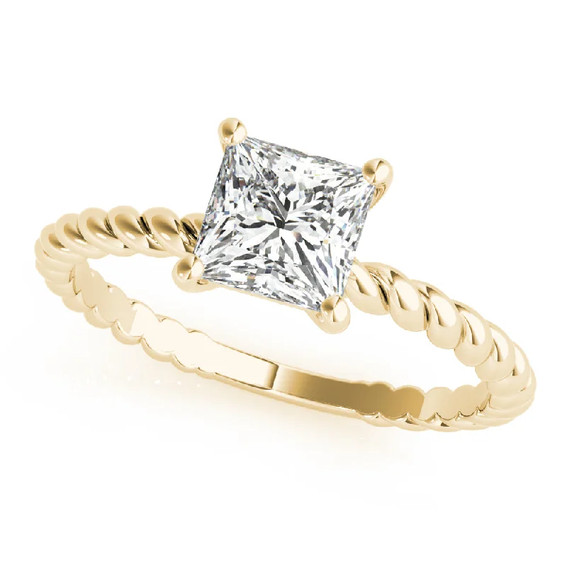 eco-friendly diamond engagement rings-Megan Princess Cut Square Twist Engagement Ring Setting