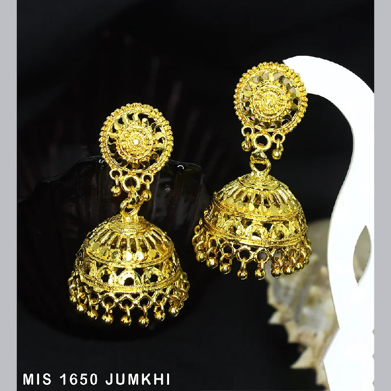 sterling silver earrings for women-Mahavir Dye Gold Jhumki Earrings