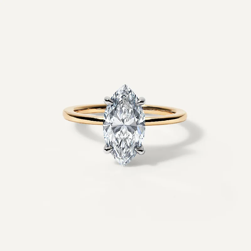 engagement rings with diamonds-Marquise Slim