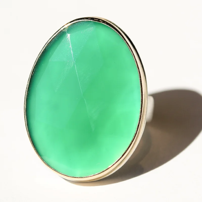 wide bands rings for women-Green Onyx Ring