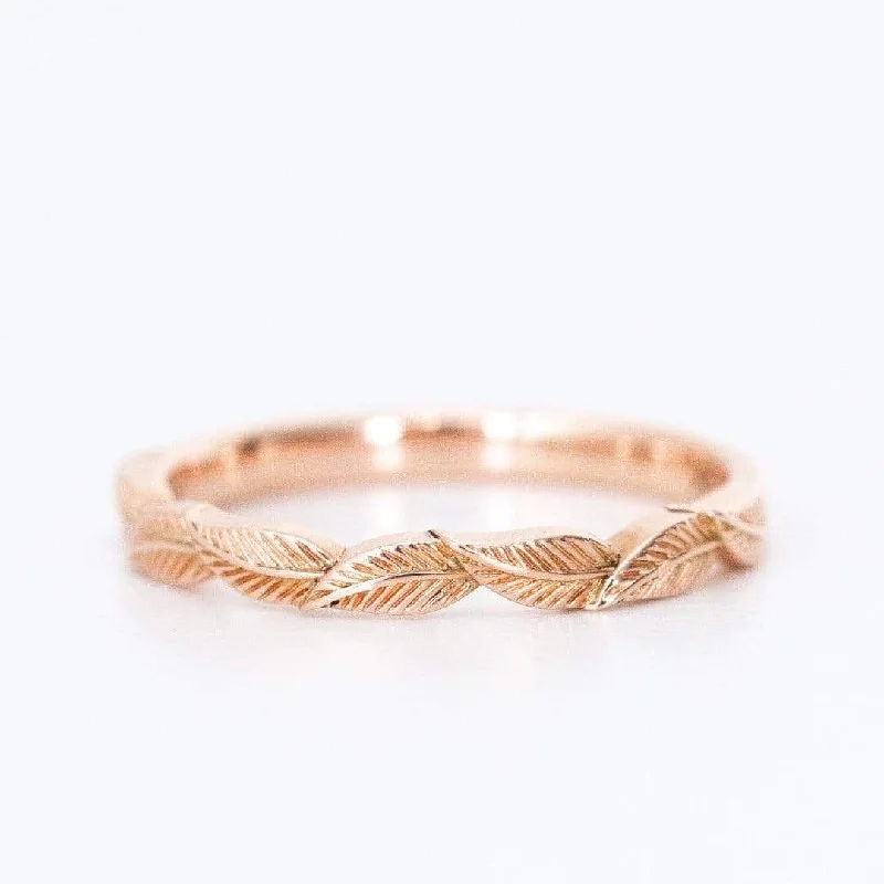 promise rings for women-Leaf Wedding Ring