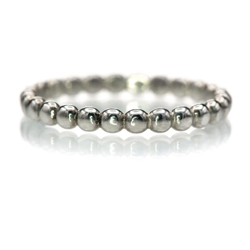 unique rings for women-Beaded Eternity Ring Stacking Wedding Band