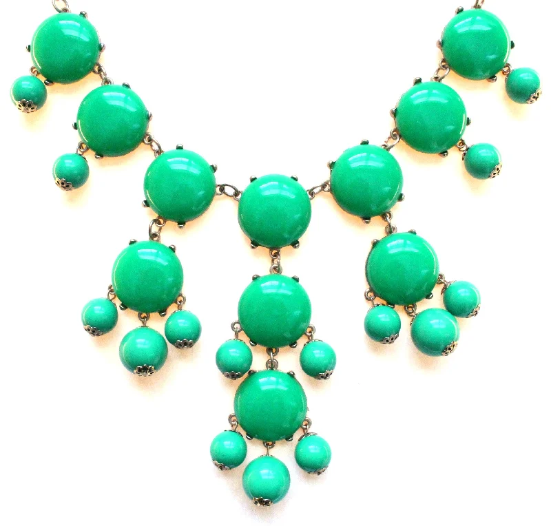 wedding necklaces for women-Bubble Statement Necklace- Green