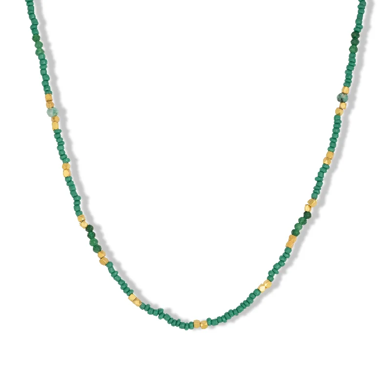 affordable silver necklaces for women-Riley Necklace Dark Green