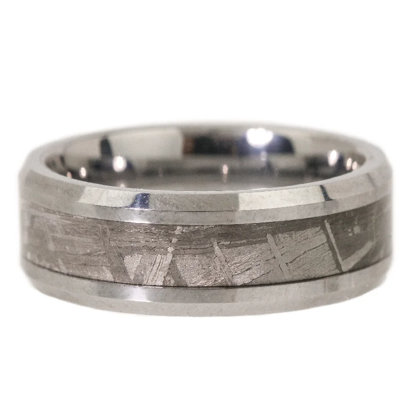 custom rings for engagement-Celestial Meteorite Band