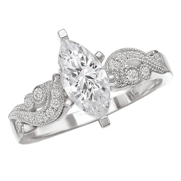 classic white gold engagement rings-Classic Semi-Mount Diamond Ring