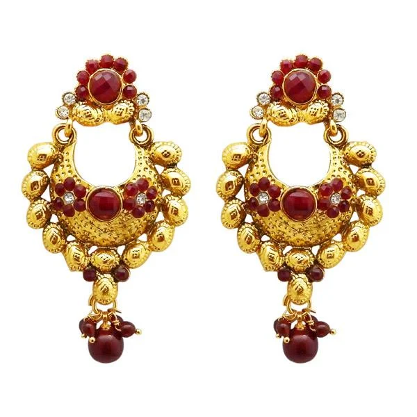 elegant drop earrings for women-Kriaa Austrian Stone Gold Plated Dangler Earrings - 1304954