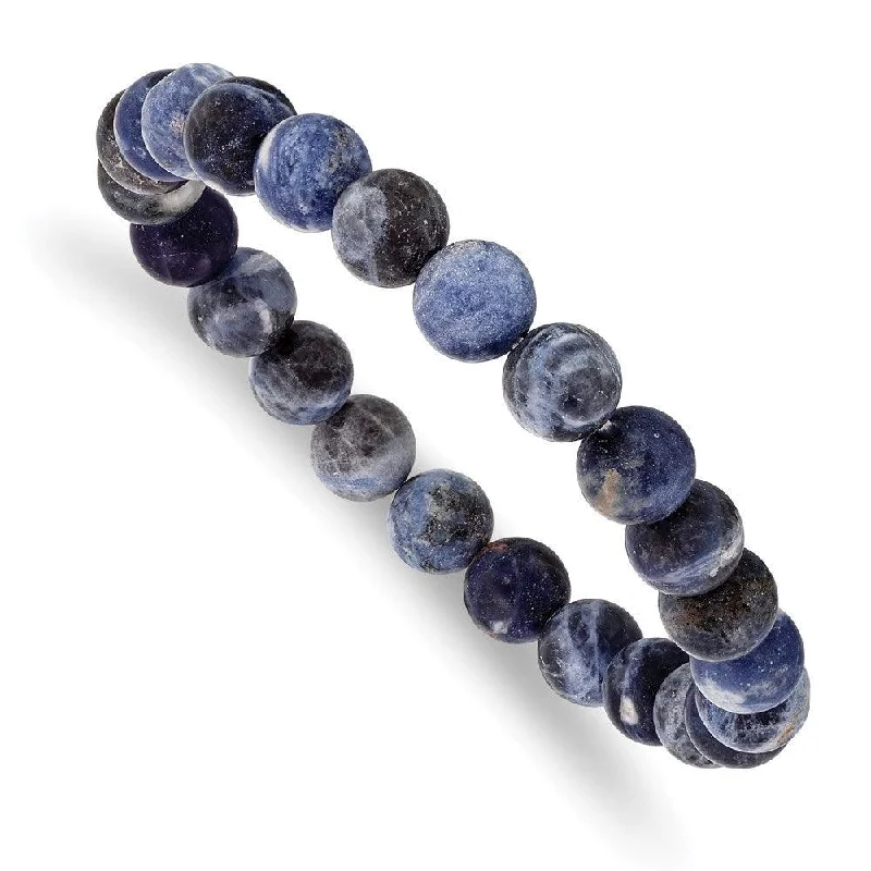 high-quality bracelets for women-Sodalite Agate Beaded Stretch Bracelet