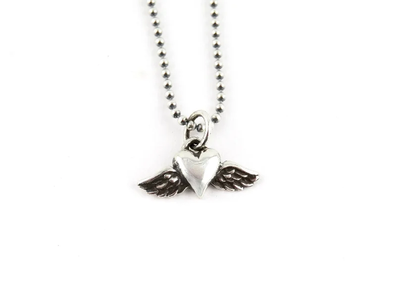 gold necklaces for women-Angel Wings Heart Necklace