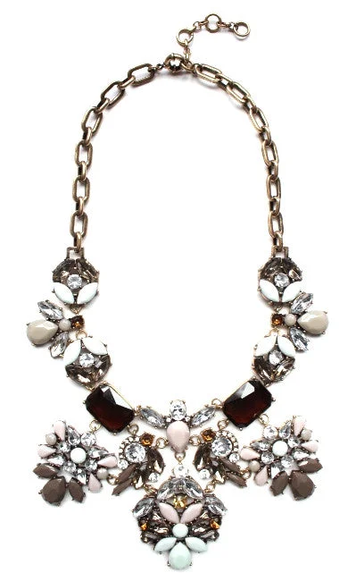 chic necklaces for women-Luxe Floral Pastel Statement Necklace