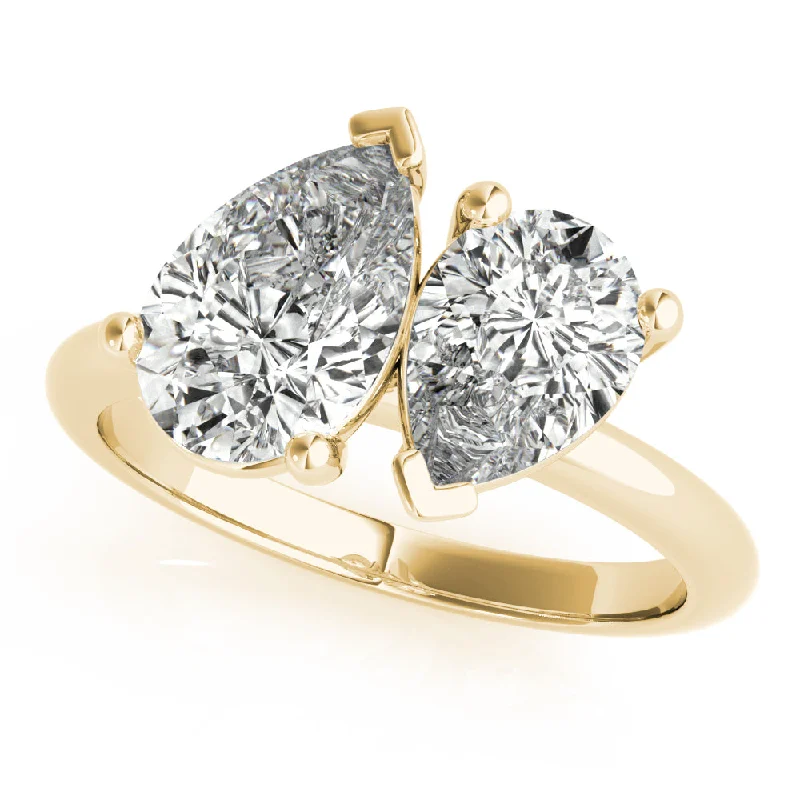 affordable engagement rings for women-Lara Toi et Moi Double Pear Diamond Engagement Ring Setting