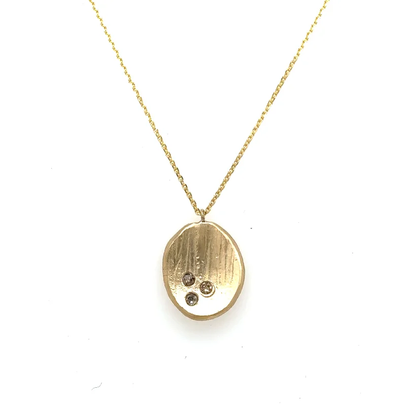 delicate necklaces for women-Tiny Birch Pod with Champagne diamonds