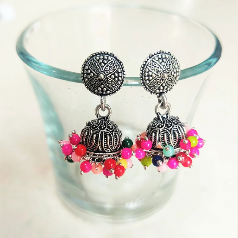 chic drop earrings for women-H K Fashion Oxidised Plated Jhumki Earrings