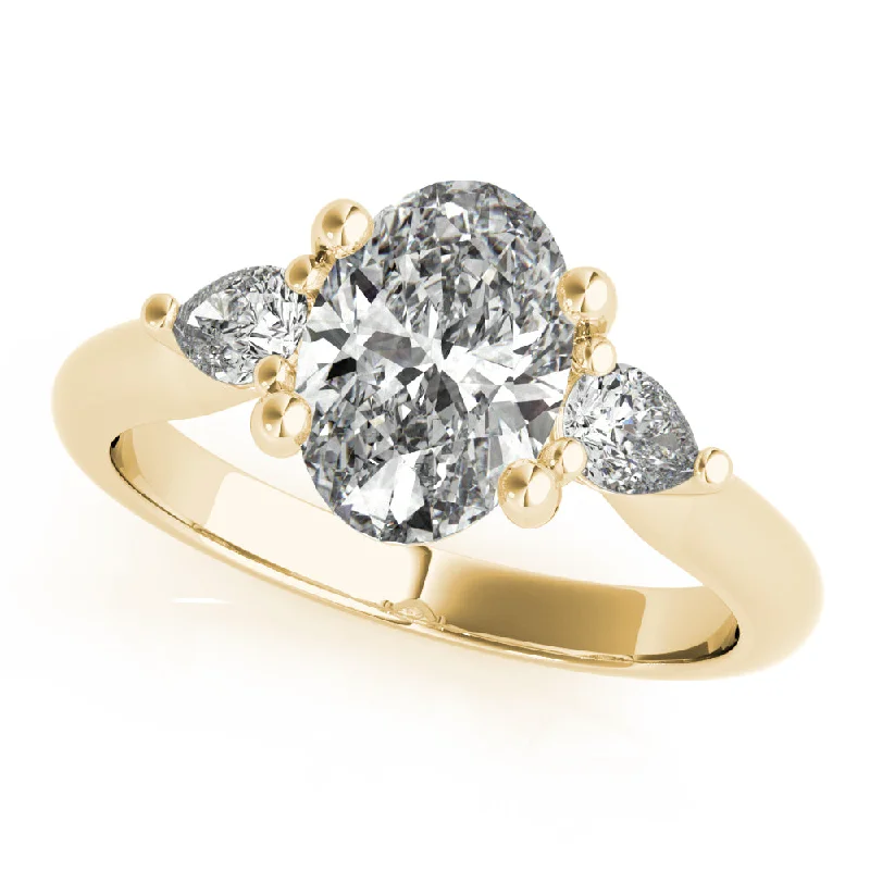 custom-made engagement rings-Charlotte Oval Diamond and Petite Pear Engagement Ring Setting